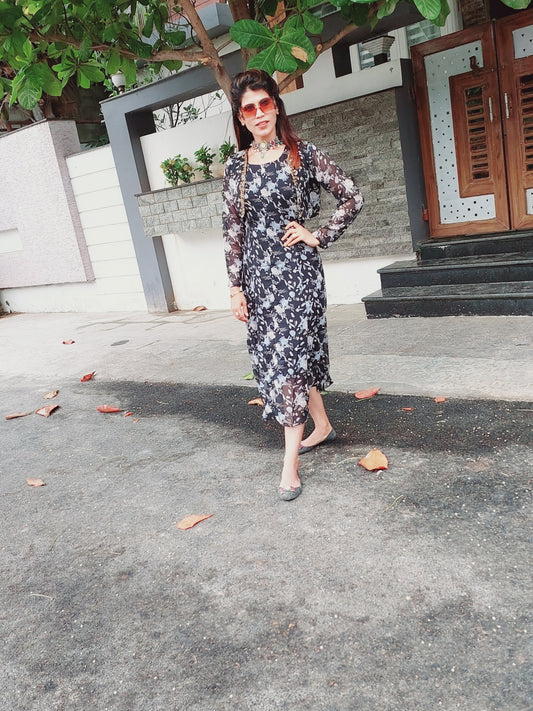 Overcoat georgette dress